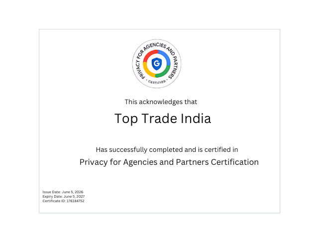 Google Privacy for Agencies and Partners Certificate - TopTradeIndia