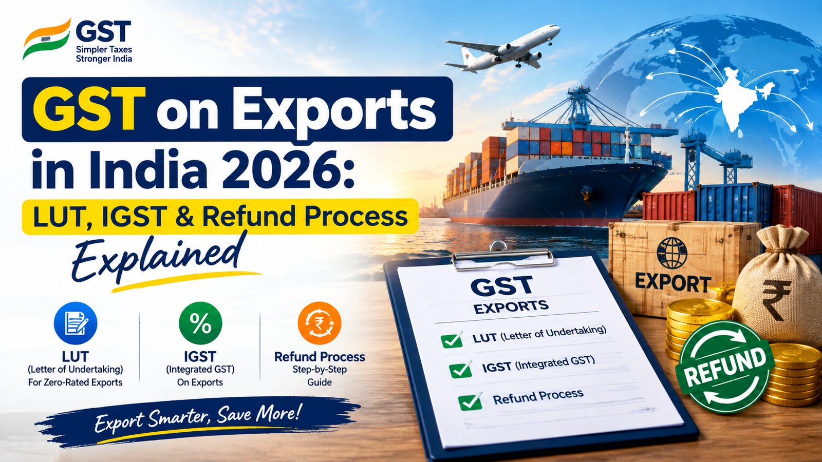 GST on Exports in India 2026: LUT, IGST & refund Process Explained  