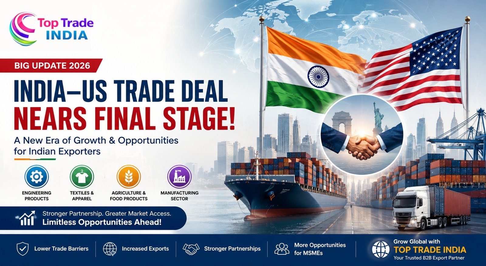 India–US Trade Deal Nears Final Stage: A New Era for Indian Exporters