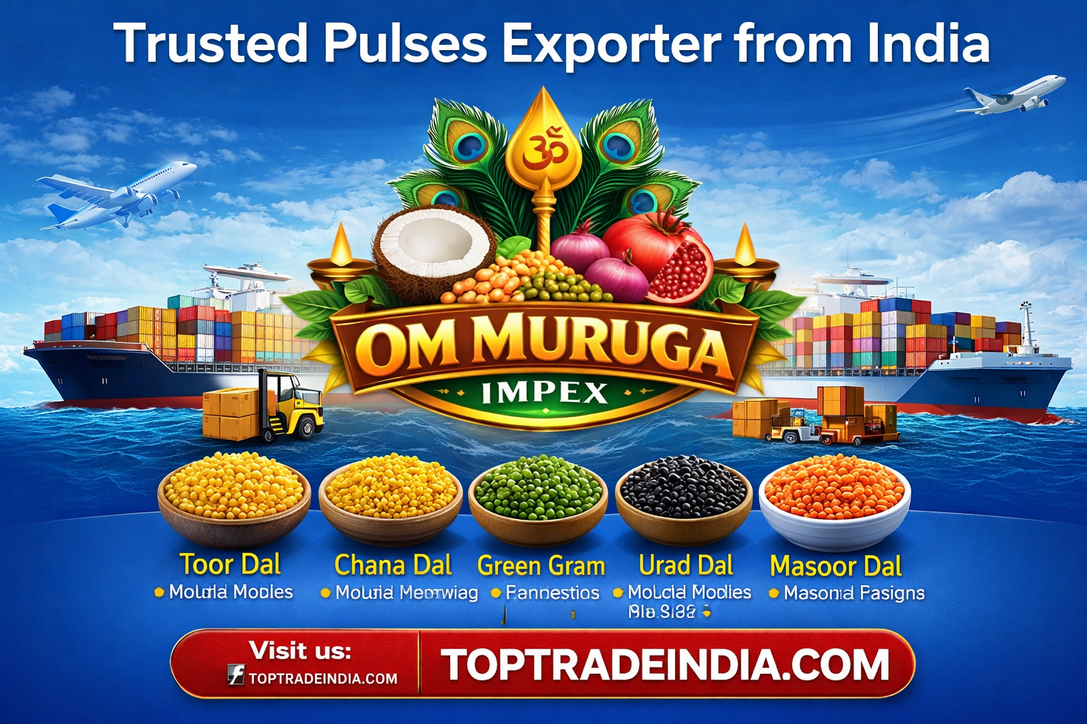 OM MURUGA IMPEX – Trusted Pulses Exporter from India | Top Trade India