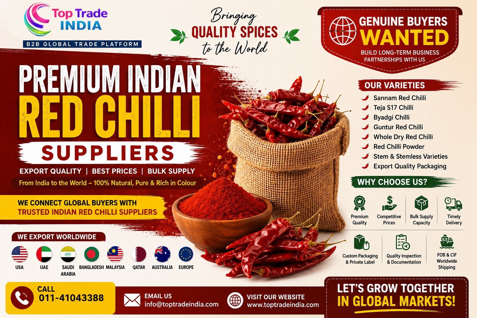 Premium Indian Red Chilli Suppliers – Bulk Export Quality