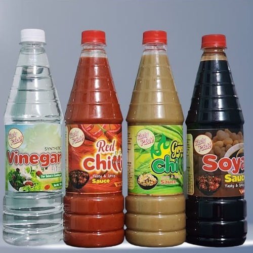 Soy Sauce, Vinegar, Hot Sauce