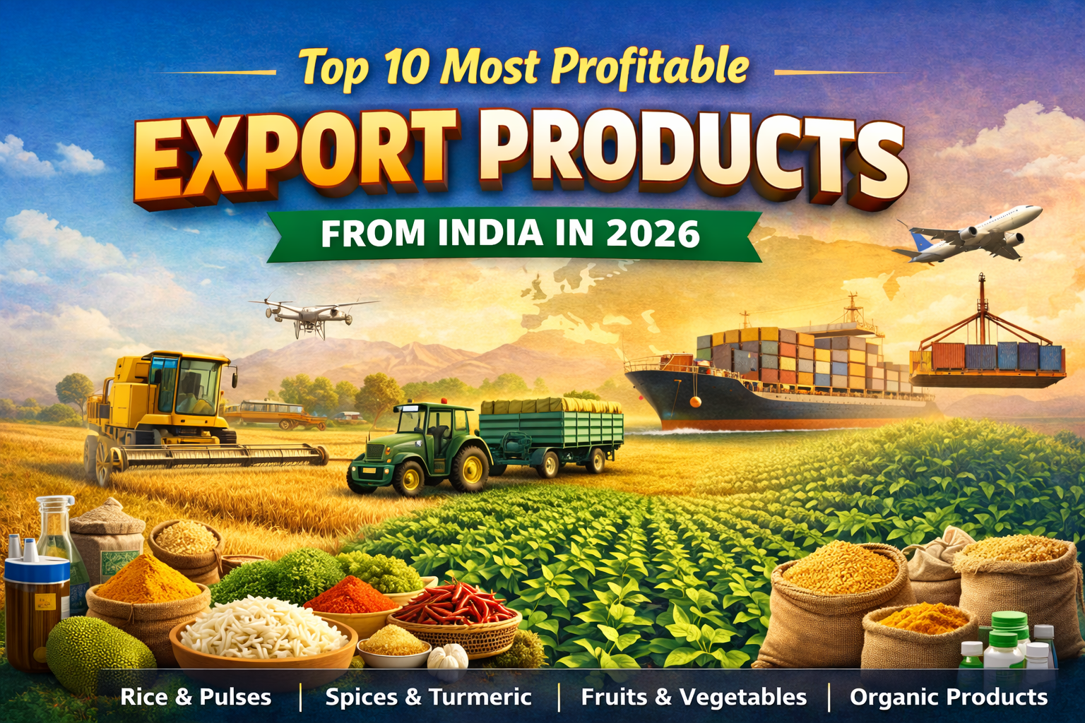 Top 10 Most Profitable Agricultural Export Products from Top Trade India in 2026 (B2B Guide)