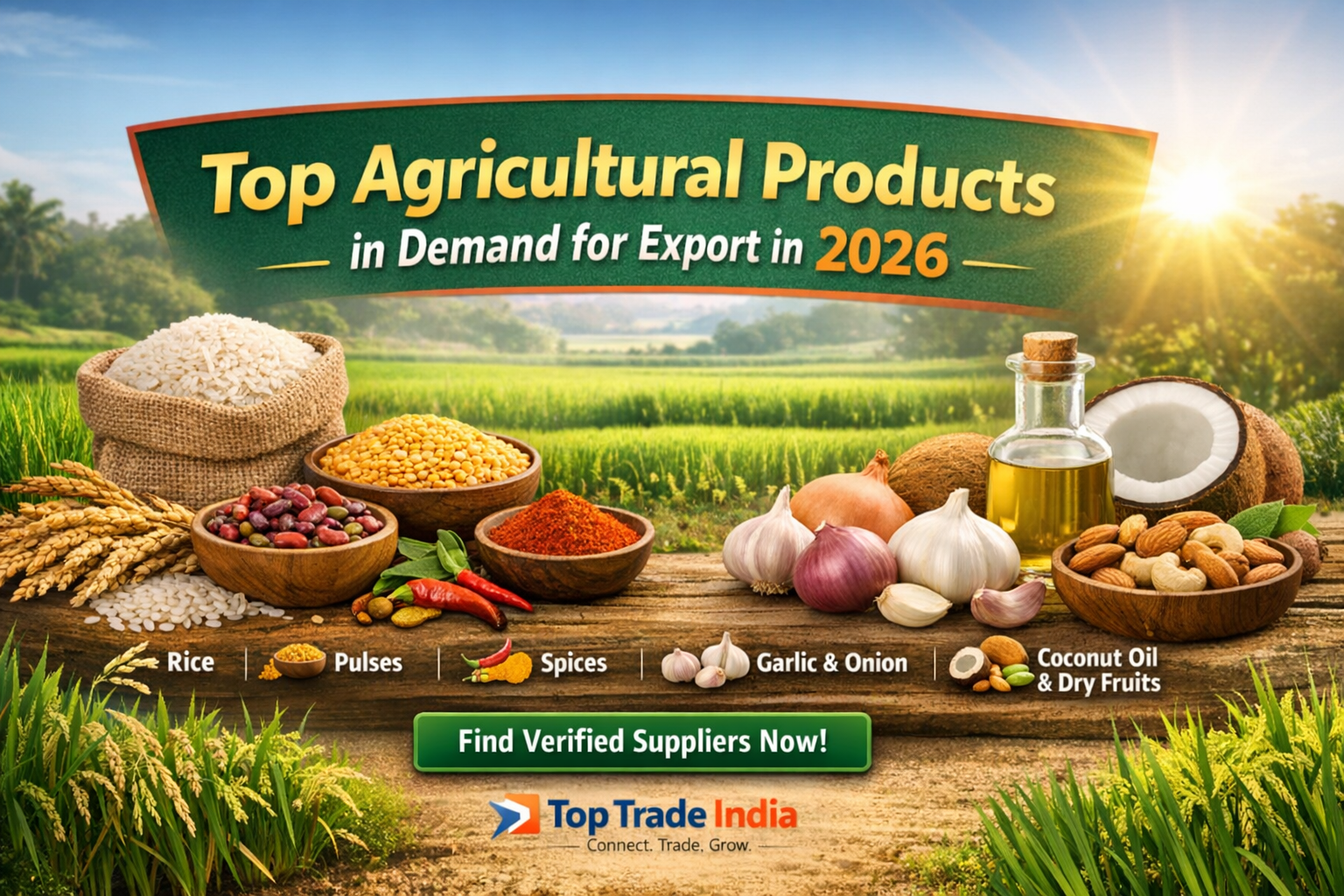 Top Agricultural Products in Demand for Export in 2026  By Top Trade India